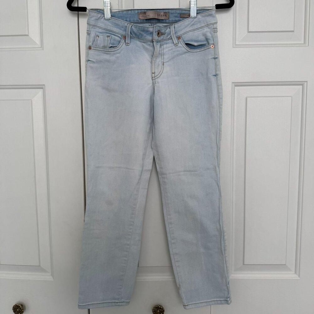 Light-Wash “Crop Mid” Skinny Jeans — GUESS (Size 26)